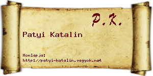 Patyi Katalin névjegykártya